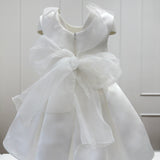 Elegant Ceremony Sleeveless Dress In White Mikado Girl BUFI B1182AB