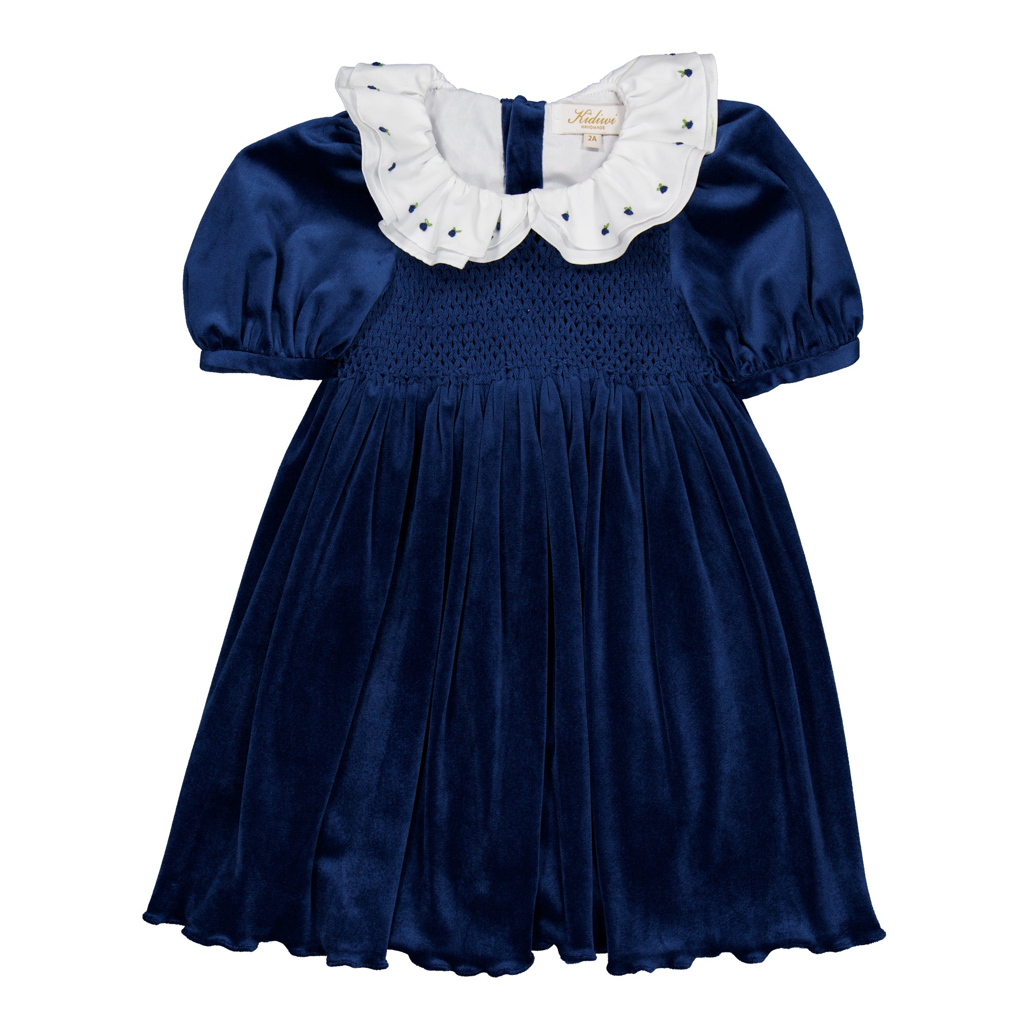 Abito Elegante In Velluto Con Punto Smoke Bambina KIDIWI 35231