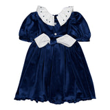 Abito Elegante In Velluto Con Punto Smoke Bambina KIDIWI 35231