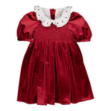 Abito Elegante In Velluto Con Punto Smoke Bambina KIDIWI 35231