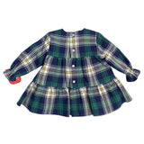 Abito Svasato Manica Lunga In Caldo Cotone Scozzese Neonata DEL SUR 5139