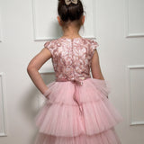 Abito Elegante Smanicato In Tulle Bambina DAGA C1