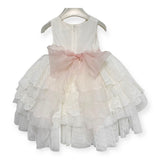 Abito Elegante Smanicato Con Pizzo Neonata MIMILU' 1161BB