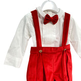 Completo Tre Pezzi Con Salopette In Velluto Neonato ISABEL C364