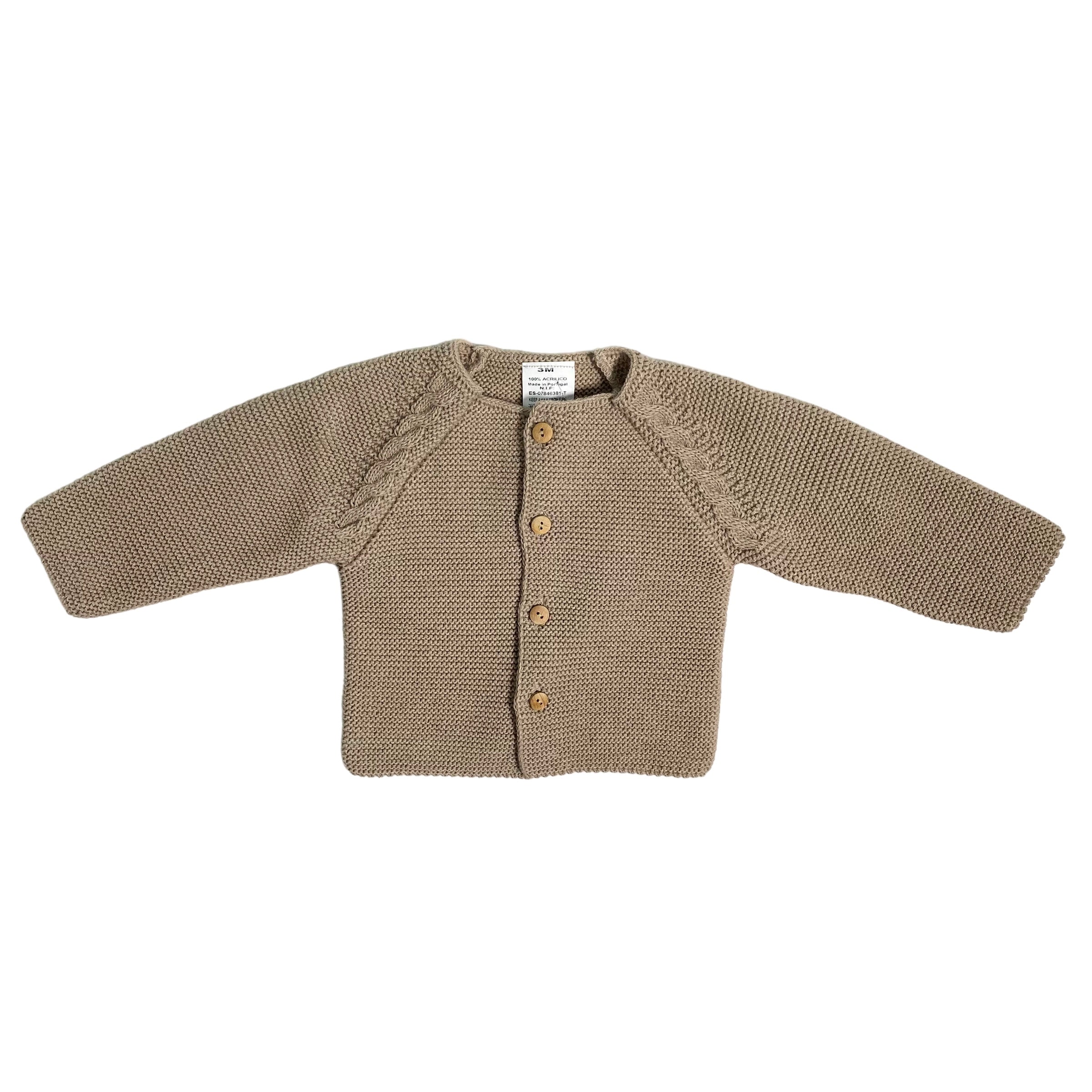 Strickjacke aus hypoallergenem Acrylstoff mit Zöpfen für Neugeborene BABY FASHION 5104