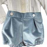 Completo Elegante In Velluto Con Camicia e Bermuda Neonato PONTO POR PONTO 6634