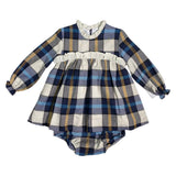 Abito Svasato Manica Lunga In Caldo Cotone A Quadri Bambina YOEDU 5102