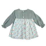 Langärmliges, ausgestelltes Kleid aus warmer Baumwolle mit Heißluftballonmuster für Babys DEL SUR 5141