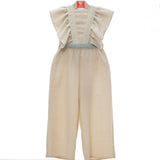 Tuta Lunga In Misto Lino Con Rouches Bambina DEL SUR 1275