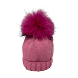 Cappello In Misto Lana Con Risvolto E Pom Pon In Volpe Neonato/a FURFANTE CT0523A
