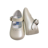 Ballerina Culla In Pelle Satinata Con Cinturino Neonata INDICE 1513S