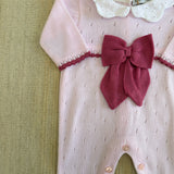 Tutina Intera In Cotone Con Colletto In Pizzo Neonata BEBE' MARGO' B091T