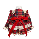 Abito Elegante Svasato Manica Lunga Scozzese Neonata LA AMAPOLA 0040