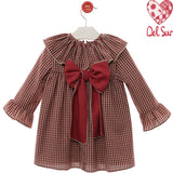 Abito Svasato in Vichy In Caldo Cotone Bambina DEL SUR 5186