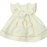 Abito Smanicato In Misto Lino Con Punto Smoke Neonata DR KID DK360