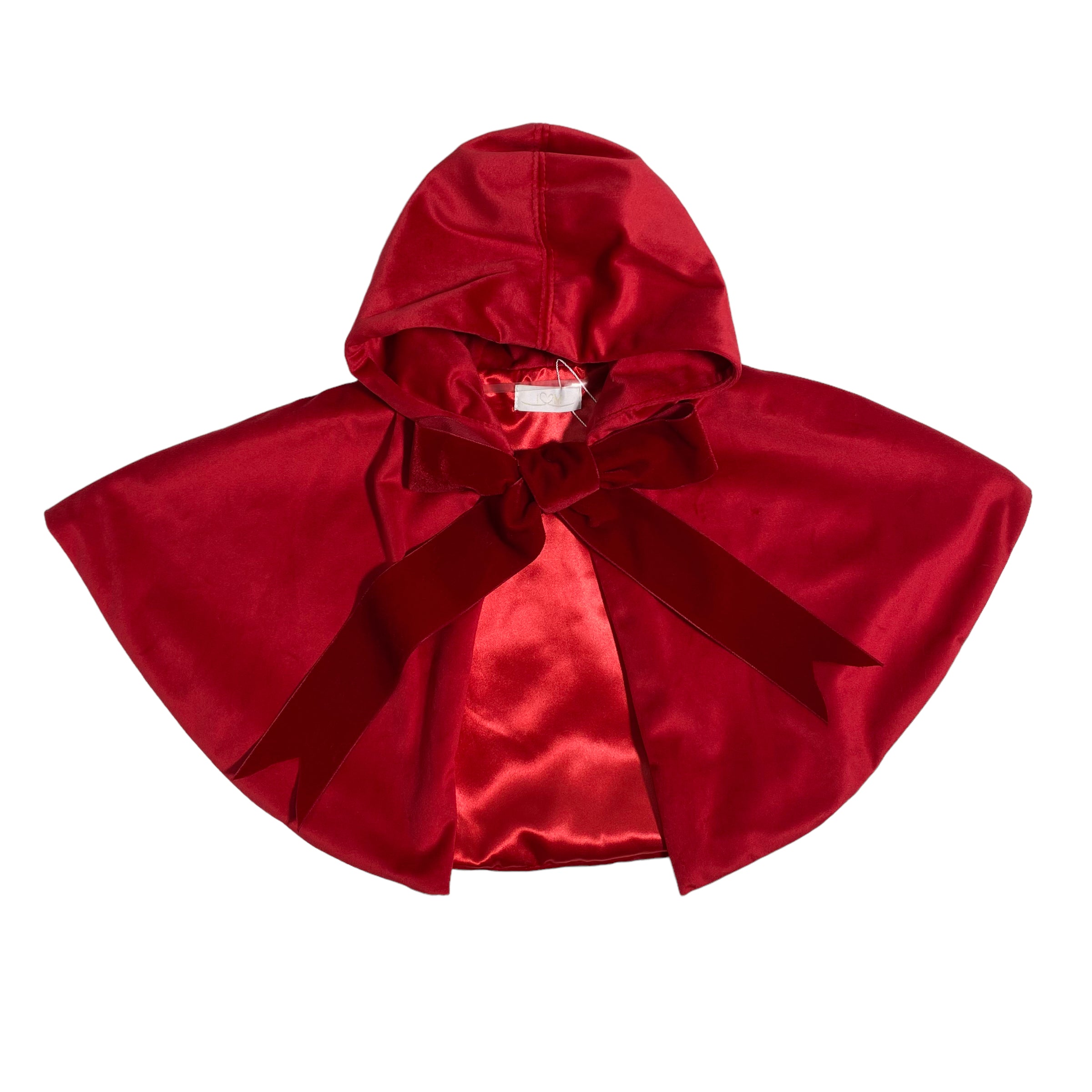 Mantella Elegante Con Cappuccio In Velluto Con Fiocco In Raso Neonata ISABEL A271