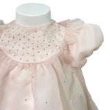 Abito Svasato Mezza Manica In Organza E Strass Neonata PETIT 2016046