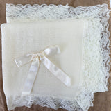 Coperta Elegante In Tessuto Anallergico e Pizzo Neonata PONTO POR PONTO 816