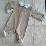 Tutina Intera In Ciniglia Ricamata Neonata TETO E TATTA TU2441
