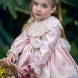 Abito Elegante Manica Lunga Damascato Bambina MIMOSA CIELO DE FANTASIA