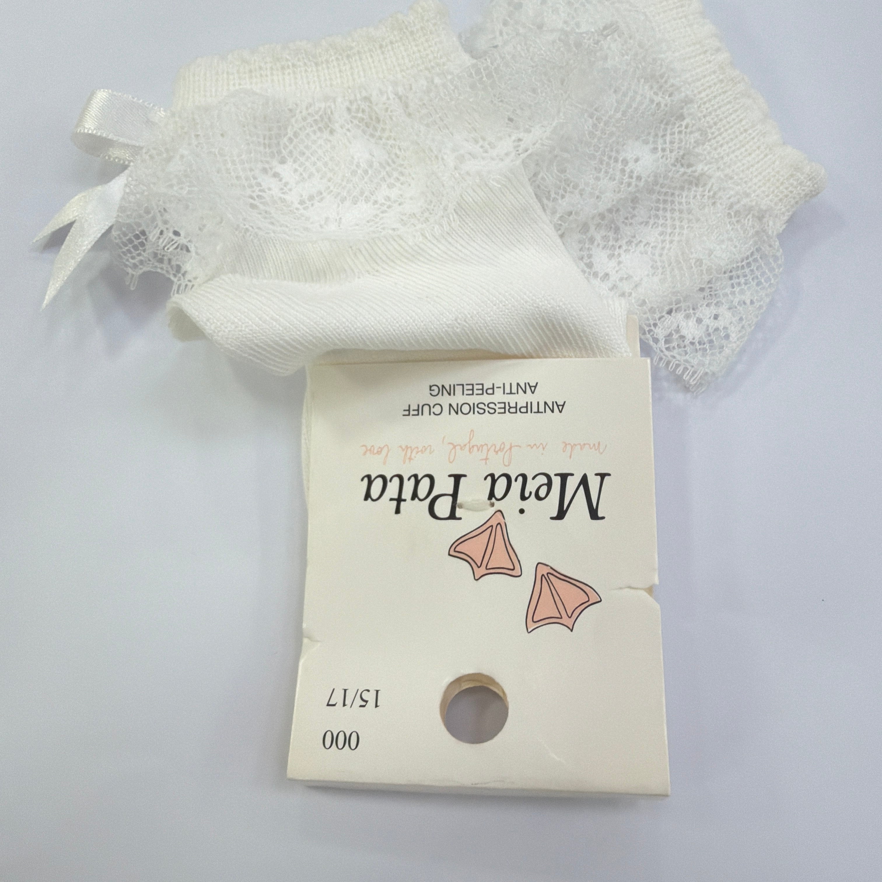 Kurze Socke aus Baumwollgarn mit Spitze für Babys MEIA PATA 3003S