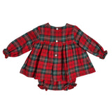 Abito Manica Lunga Svasato  Con Culotte In Caldo Cotone Scozzese Neonata YOEDU 2045