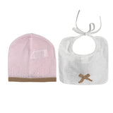 Set Cappello e Bavetta Corredino Neonata BEBE' MARGO' B03146