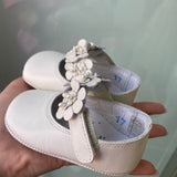 Ballerina Culla in Pelle Con Fiori Neonata INDICE 368