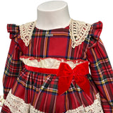 Abito Elegante Svasato Manica Lunga Scozzese Neonata LA AMAPOLA 0040