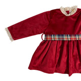 Abito in Velluto Bordeaux Neonata BABY FASHION 52813