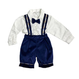 Blaues Samtset mit Neugeborenen-Bermudas TETO UND TATTA CB5460