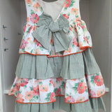 Floral Printed Cotton Sleeveless Dress Little Girl DEL SUR 0559