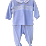 Baby Romper In Light Blue Chenille BABIDU 57003