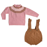 Completo In Lana E Cashmire Con Salopette Corta Neonata WEDOBLE I2305305D