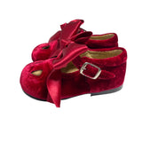 RIZITOS Mädchen-Samtschuhe mit Ösen und Schleife B3307V