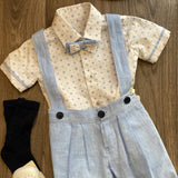 Completo Elegante Con Bermuda E Camicia In Lino Neonato BUFI B0218A