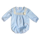 DEL SUR 1938 Langarm-Strampler aus Samt für Neugeborene