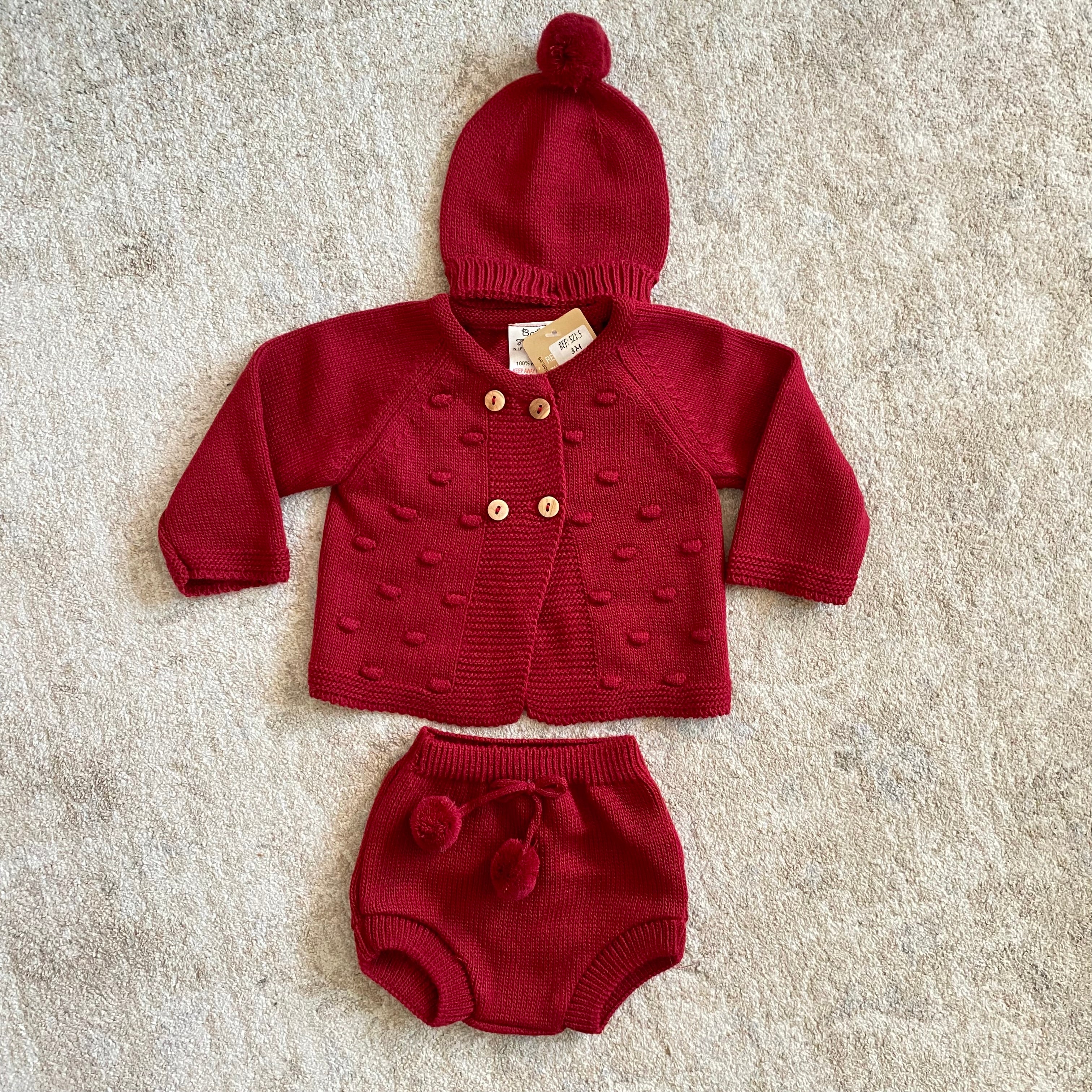 Completo Tre Pezzi Con Culotte Cardigan E Cappello Neonato/a BABY FASHION 521.5