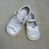 Ballerina Model Shoe With Bow In Milk White Patent Girl MISTER JERRY 1837