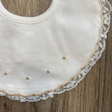 Bavetta In Piquet E Pizzo Con Ricamo Neonato/a LA SARTORIA DEI PICCOLI L1074