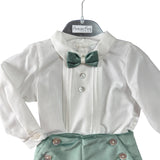 Completo Elegante In Velluto Con Camicia e Bermuda Neonato PONTO POR PONTO 6636