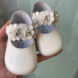 Ballerina Culla in Pelle Con Fiori Neonata INDICE 368