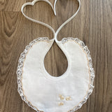 Bavetta In Lino E Pizzo Con Ricamo Neonato/a LA SARTORIA DEI PICCOLI L1076