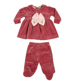 Tutina Spezzata In Ciniglia Con Fiocco Neonata BEBE' MARGO' B041TS