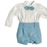 Completo Camicia e Bermuda Elegante Neonato Ponto por ponto 6045
