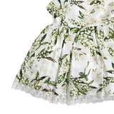 Abito Smanicato In Cotone E Pizzo Stampato Bambina DAGA M9697