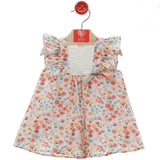 Abito Smanicato In Cotone Fantasia Floreale Neonata DEL SUR 0374
