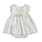 Abito Elegante Battesimale Con Pizzo E Fiori Neonata GRANLEI 187