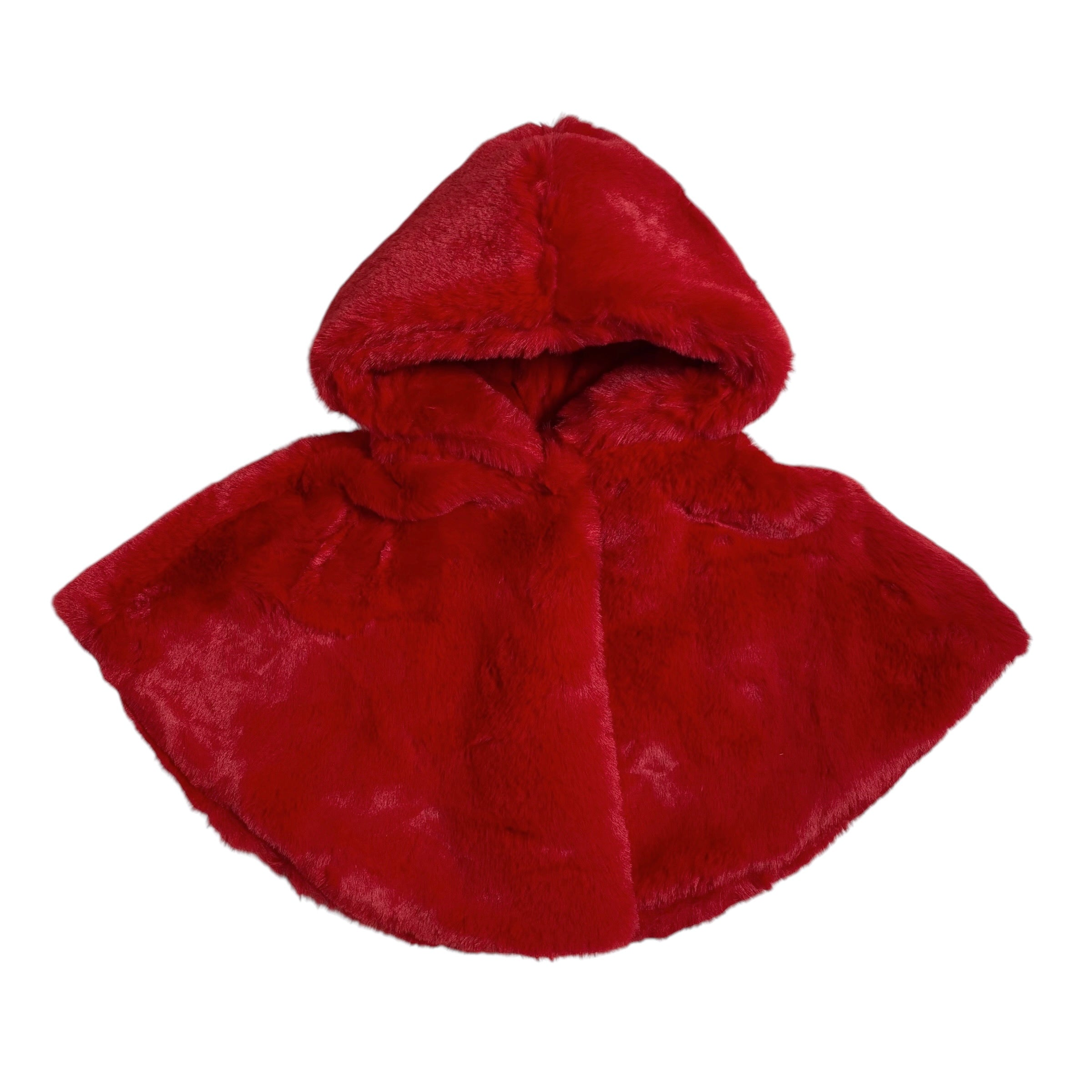 Eleganter Umhang mit Kapuze aus Kunstfell und Satinschleife für Babys ISABEL F593