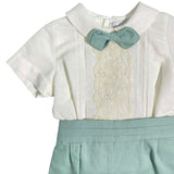 Completo Corto Elegante In Lino Con Bermuda Neonato PONTO POR PONTO 6329